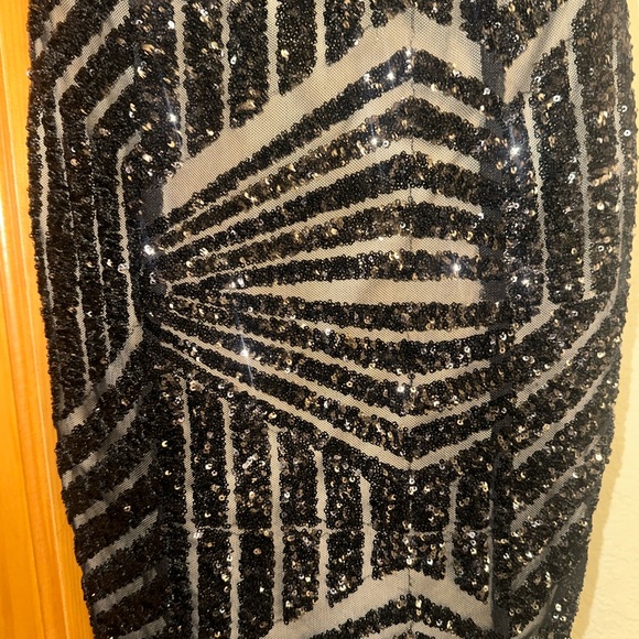 Lovely Day Black and Gold Striped Dress - Picture 6 of 9